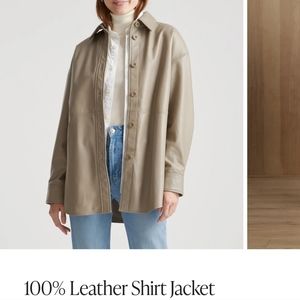 Quince Leather Shirt Jacket XL